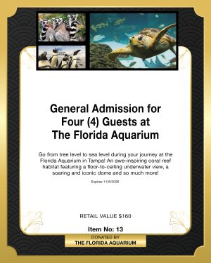 General Admission for Four (4) Guests at The Florida Aquarium