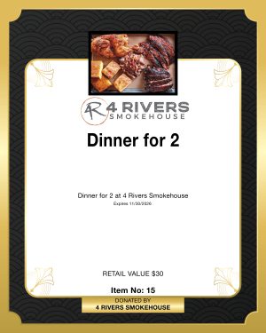 4 Rivers Smokehouse Dinner for 2